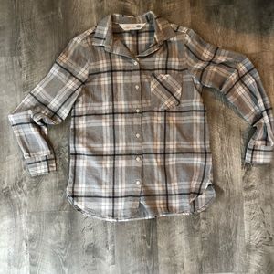 Old Navy gray plaid “classic shirt”